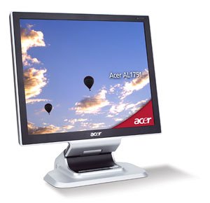 Elektronik und Foto: Acer AL1751as 17 Zoll TFT Monitor schwrz/silber DVI crystal brite Panel und Lautsprecher (Kontrast 500:1, 8 Ms Reaktionszeit)