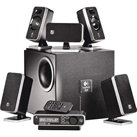 Logitech Z-5450 digital speaker package with Crystal Clear Sound.