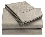 Arianna 360-Thread-Count 100% Cotton Jacquard Queen Sheet Set, Moss