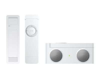 Projektoren: PodGear PocketParty Shuffle - Mini Lautsprecher-Konsole f�r iPod Shuffle weiss