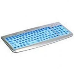 Kompaktanlagen: KeySonic ACK-720EL Tastatur USB 105 Tasten MS W95 D Elektro-Luminescent Silber