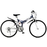 Raychell(レイチェル) Wサスペンション 折り畳み自転車 MTB-2618F ブルー 26インチ