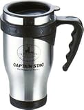 キャプテンスタッグ ジャスティス 蓋付ダブルステンマグカップ460ml (シルバー) M-1238