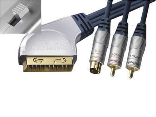 Camcorder: Clicktronic Scart-Stecker mit Schalter (in/out) > 1 x S-VHS-Stecker 2 x Cinch-Stecker - 1,5m