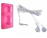 Kawasaki Speaker Head Set + Pink Mp3 Player Protective Skin for Appli Mini Ipod