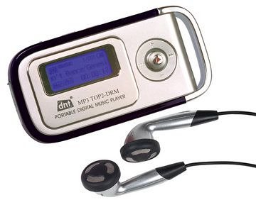 Digitalkameras: dnt Top 2-IR DRM Tragbarer MP3-Player 256 MB schwarz/silber