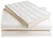 250-Thread-Count 100% Cotton Sateen Dobby Stripe Queen Sheet Set, Ivory