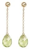 14k Yellow Gold Peridot Drop Earrings