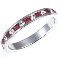 Swarovski Crystal Eternity Band Ring - Ruby Red