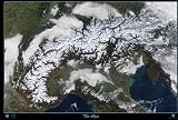 The Alps Satellite Print
