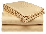 400-Thread-Count Woven Stripe Queen Sheet Set with Bonus Pillowcases, Dijon