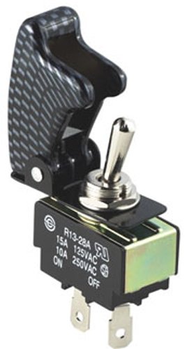 Pilot Anodized Safety Cover Toggle Switches - CARBON FIBER