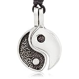 2 piece YIN YANG Friendship PEWTER PENDANT Necklace