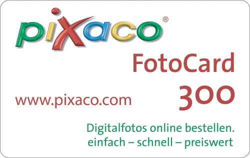 PIXACO Fotocard 300, Prepaid-Gutschein für bis zu 300 Fotos und Fotogeschenke: schnell - bequem - preiswert