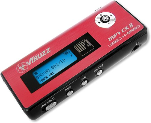 Verst&auml;rker und Receiver: VIRUZZ MP7CXII red 256 MB HiFi MP3/WMA Player, FM Radio, Aufnahmefunktion, Line-In