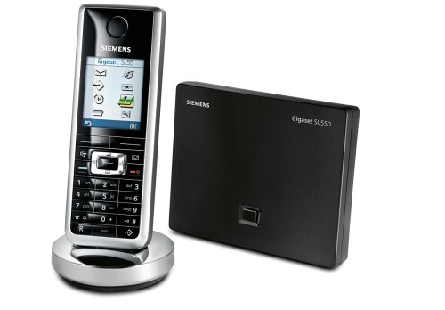 Festplatten: Siemens Gigaset SL550 Schnurloses DECT-Hightech-Telefon mit Farbdisplay, lackschwarz