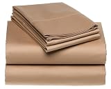 Elegance 600-Thread-Count Queen Hemstitch Sheet Set, Rattan