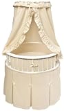 Elite Oval White Bassinet with Ecru Waffle Bedding