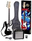 SX Bass Guitar Pack with Amp and More SPB-62K Black