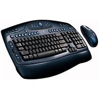 Lautsprecher: Logitech Cordless Desktop LX 500 Tastatur schnurlos 103 Tasten MS W98 BL + Cordless Optical Maus Schwarz