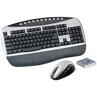 Festplatten: Sansun SN-307 Wireless Combo Tastatur schnurlos 105 Tasten MS W98 D + Wireless Optical Maus Silber