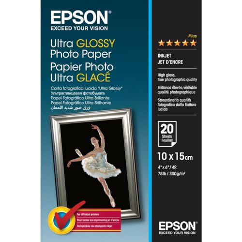 Drucker: Epson ULTRA GLOSSY Fotopapier 10x15 20 Blatt