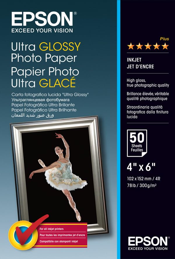 Drucker: Epson ULTRA GLOSSY Fotopapier 10x15 50 Blatt