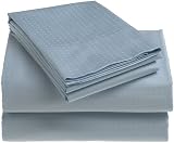 230-Thread-Count 100-Percent Cotton Sateen "Dobby Dot" King Sheet Set, Blue