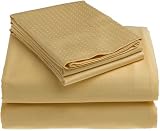 230-Thread-Count 100-Percent Cotton Sateen "Dobby Dot" Full Sheet Set, Gold