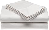 400-Thread-Count 100-Percent Cotton Sateen King Sheet Set, White