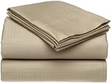 230-Thread-Count 100-Percent Cotton Sateen "Dobby Dot" Full Sheet Set, Leaf Green