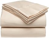 300-Thread-Count 100-Percent Cotton Sateen Twin Sheet Set, Bone