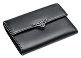 Prada Womens Leather Wallet, Nero