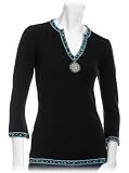 525 Womens Split Neck Beaded Tunic