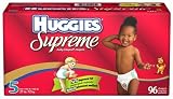 Huggies Supreme Baby-Shaped Diapers, Size 5 (Over 27 Lbs), Pack of 96 Diapers