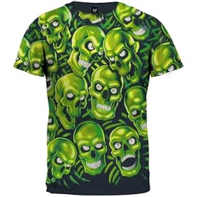 Juicy J Stay Fly video Officially Licensed Cotton T-Shirt Music Band Merchandise Skull Pile - Glow In The Dark by OldGlory