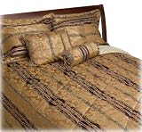 Malibu Shores Poesaide Flower Jacquard 8-Piece Queen Comforter Set, Gold