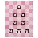 Amy Coe Flutter Luxe Microfleece Sweet Squares Blanket - Pink