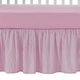 Amy Coe Mod Baby Flutter Canopy Stripe Dust Ruffle - Pink