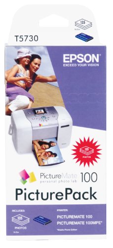 Drucker: Epson PICTUREPACK Tintenpatrone 4-farbig + 100x135mm Fotopapier 135 Blatt f�r PictureMate 100
