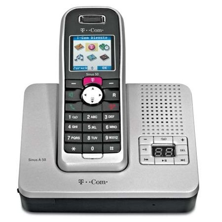 T-Com Sinus A50 Schnurloses Telefon DECT/ GAP/ CLIP mit integriertem Anrufbeantworter
