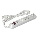 6-OUTLET HORIZONTAL PLASTIC POWER STRIP, 4FT
