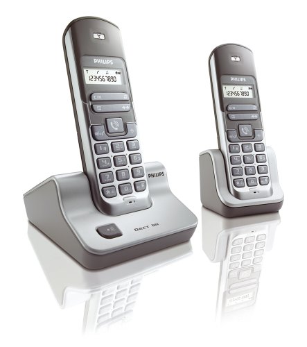 Projektoren: Philips DECT 121 Duo schnurloses Telefon mit zweitem Mobilteil