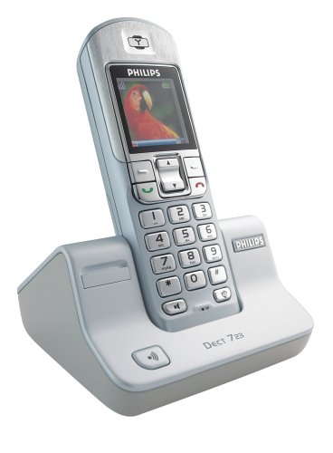 Projektoren: Philips DECT 723 schnurloses Telefon Farbdisplay SMS-Funktion Spiele SIM-Kartenleser