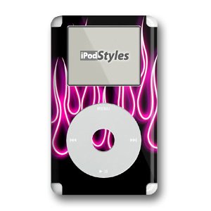 Navigationssysteme: iPod Skin (4 Generation/Photo) - Pink Neon Flames