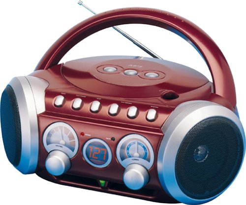 Elektronik und Foto: AEG SR 4305 CD Radiorekorder mit Uhr rot-metallic