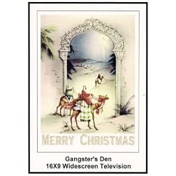 gangster's Den: 16x9 Widescreen TV.: Greeting Card: Merry Christmas