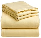 Royal Heritage Collection 100% Cotton Jersey Knit Sheet Set - Light Yellow Queen
