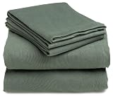 Royal Heritage Collection 100% Cotton Jersey Knit Sheet Set - Sage Green Queen