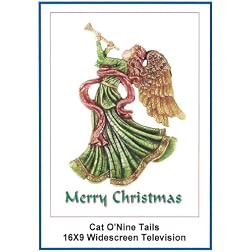 Cat O'Nine 16x9 Widescreen TV: Greeting Card: Merry Christmas
